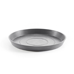 Untersetzer Rund Blaugrau Round grey plastic tray with a shallow rim.
